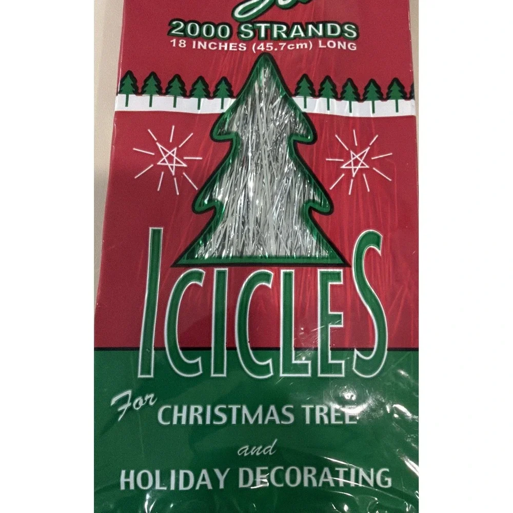 Brite Star Tinsel Silver Icicles Christmas Tree Holiday Decor 1000 Strands New
